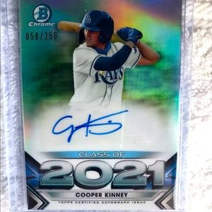 2021 Bowman Draft Chrome #C21-CK Cooper Kinney RC Class of 2021 RAYS Auto # /250